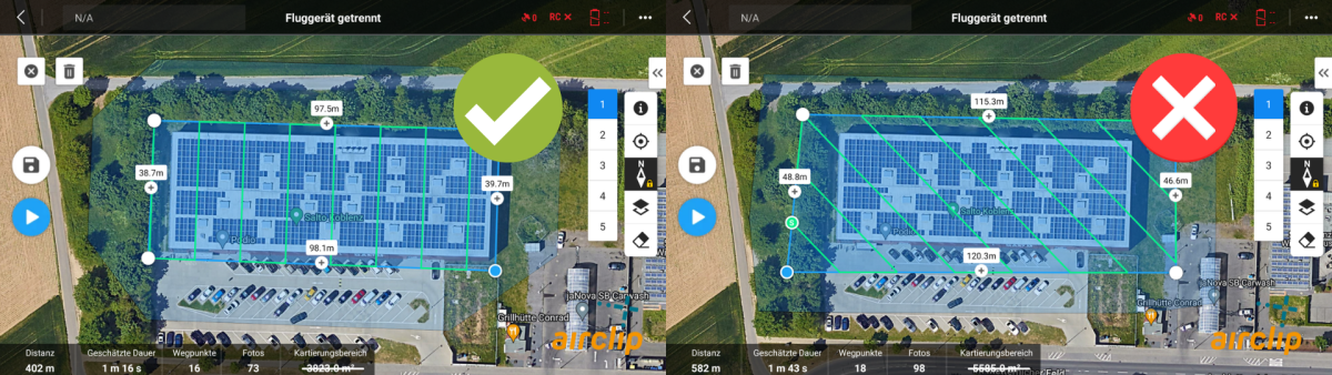 Flight planning for roof measurements